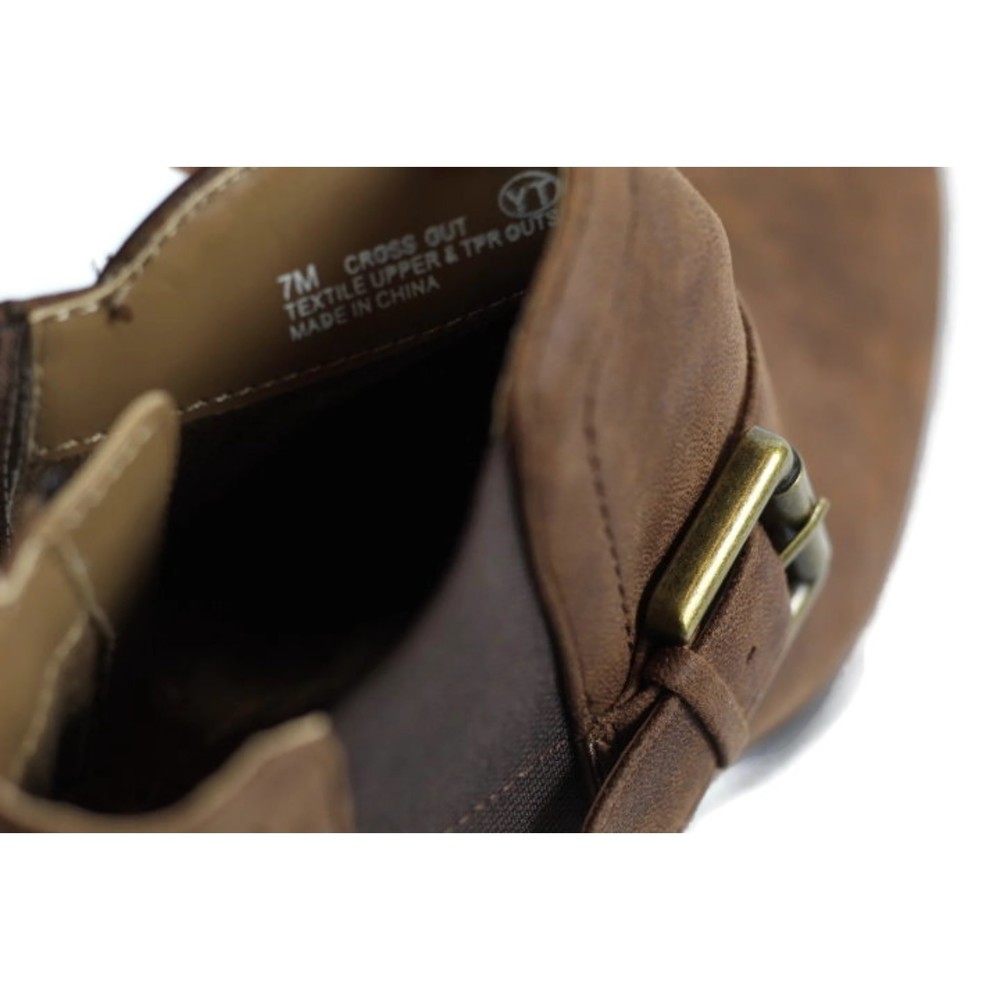 Aerosoles Crossout Brown Women's Booties Side Zip Textile Upper Side 7 M - Picture 10 of 14